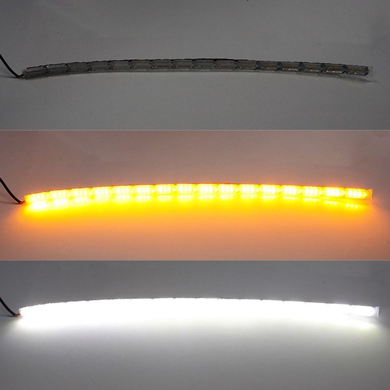 ไฟหน้า LED DAytime Running S Trip แสงคริสตัล DRL สำหรับติดรถยนต์ 2  ชิ้น