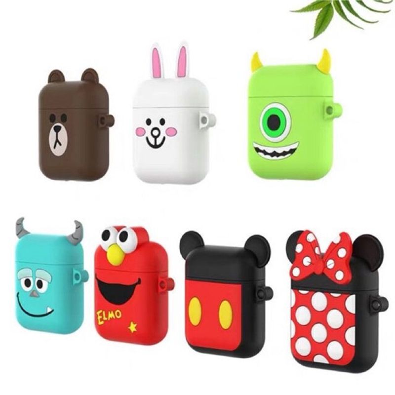 Hotเคสยางการ์ตูนsน่ารักมาใหม่ ป้อนกันได้อย่างดี ใส่พอดีกับ(for airpods1-2/ i9S 、i11/i12