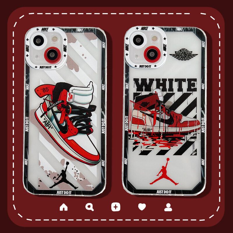 เคส TPU นิ่มสำหรับ IPhone 11 12 13 Pro Maxเคสรองเท้าผ้าใบลายทางภาษาอังกฤษเคสโทรศัพท์ AJ Phone สำหรับ IPhone 7 8 Plus XR XS Max เคสฝาหลัง SE 2020