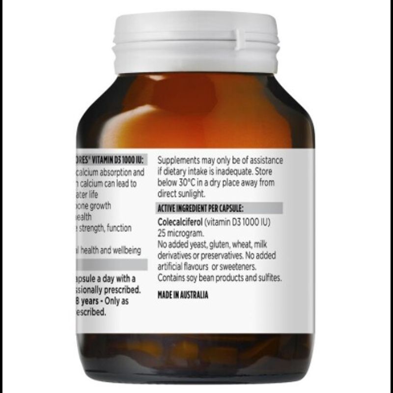 Blackmores Vitamin D3 1000IU 60 200 Capsules