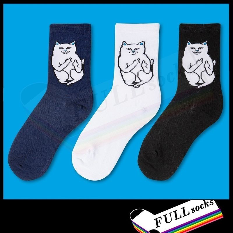 ถุงเท้า แมวนิ้วกลาง ขนาด Free Size RIPNDIP Socks