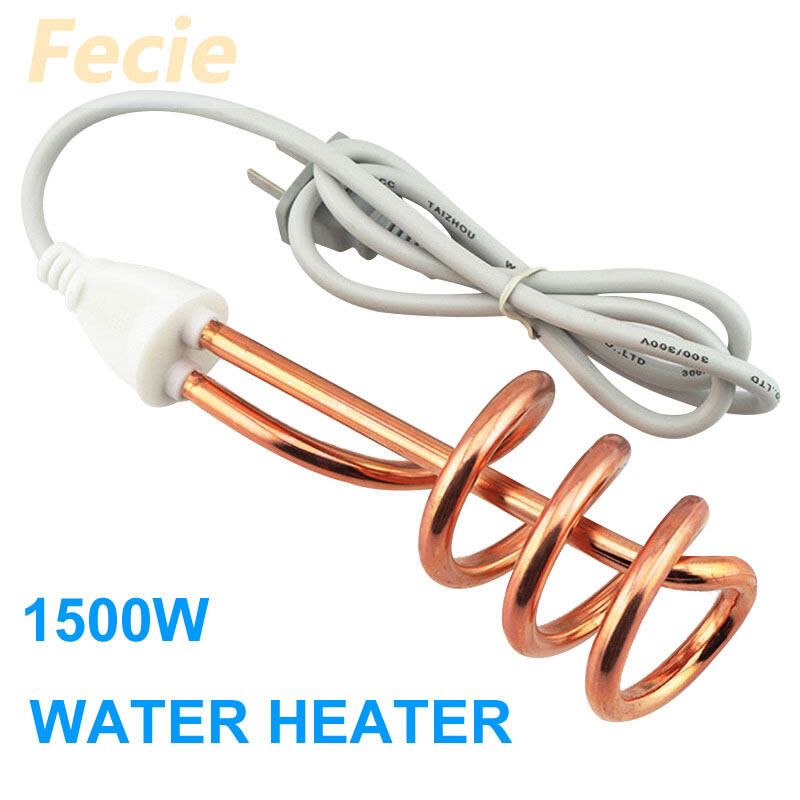 Fecie ก้านทำความร้อนไฟฟ้า1500W ก้านต้มน้ำอัตโนมัติป้องกันความร้อนเร็วประหยัดพลังงานและประหยัดไฟฟ้า A03717