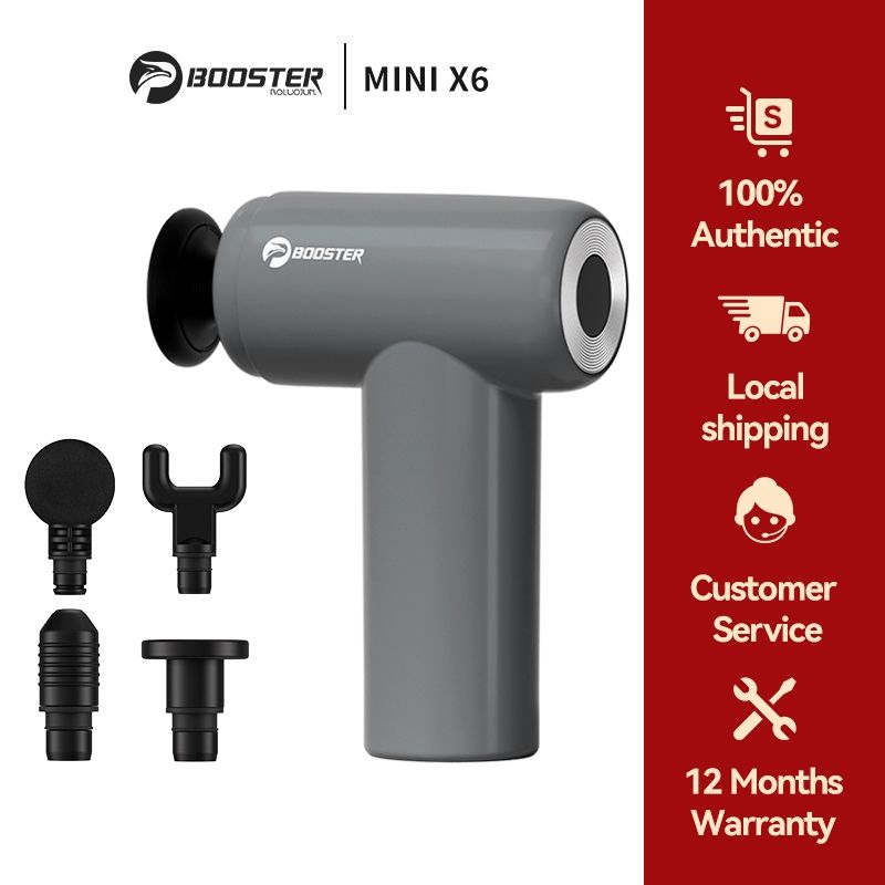 Booster MINI X6 ปืนนวด ผ่อนคลายกล้ามเนื้อ Massage Gun 4 น้ำหนักเบา1500mAh ปืนนวดแบบพกพา