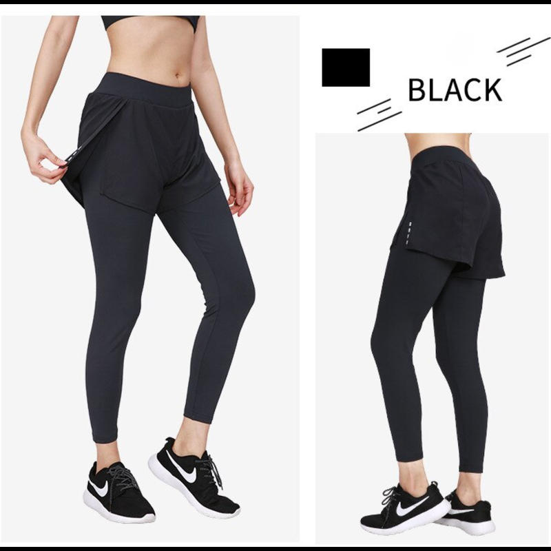 กางเกงออกกำลังกายขายาว วิ่ง/ฟิตเนส Leggings 2IN1 Doubel Layer