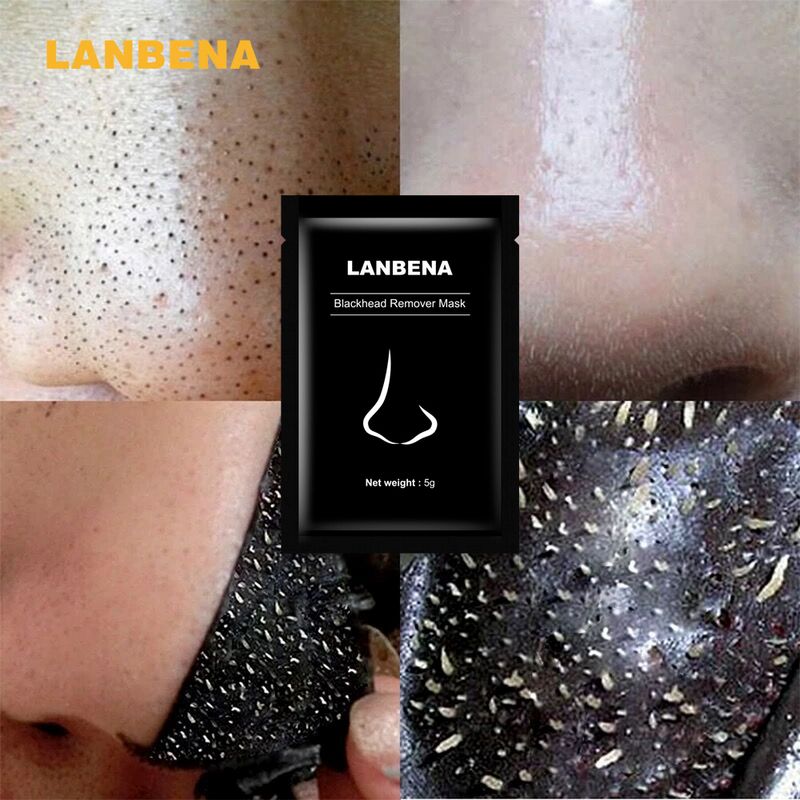 LANBENA Blackhead Remover Mask 5g.มาส์กลอกสิวโคลนมาร์คหน้าถ่านดำลอกสิวเสี้ยนโคลนลอกสิวเสี้ยนครีมลอกสิว-0113