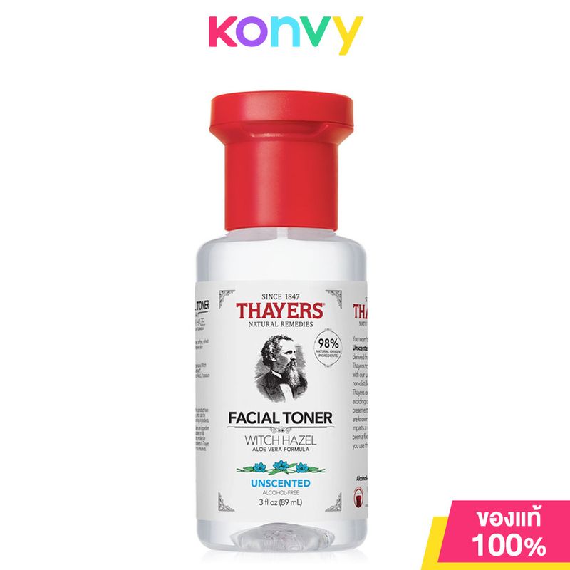 Thayers Unscented Witch Hazel Toner 89ml เทเยอร์ โทนเนอร์สูตรปราศจากกลิ่น