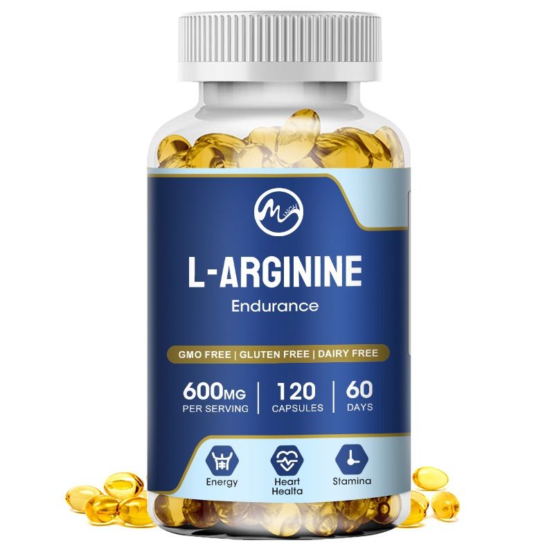 Minch l Arginine 600mg ปรับปรุงกล้ามเนื้อ Growth Tone Great Energy Heart Healthy Athletic Performance l-arginine สําหรับผู้ชายและผู้หญิง 600 มก. อาหารเสริมแคปซูล