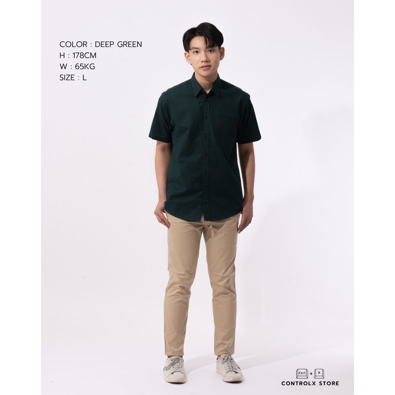 [M-4XL] เสื้อเชิ้ตคอปกแขนสั้น 14 สี REGULAR FIT SHIRT ผ้าออกฟอร์ด COTTON 100% เสื้อเชิ้ตผู้ชาย เสื้อเชิ้ตทำงาน - CONTROLX.STORE เสื้อเชิ้ตคนอ้วน ไซส์ใหญ่