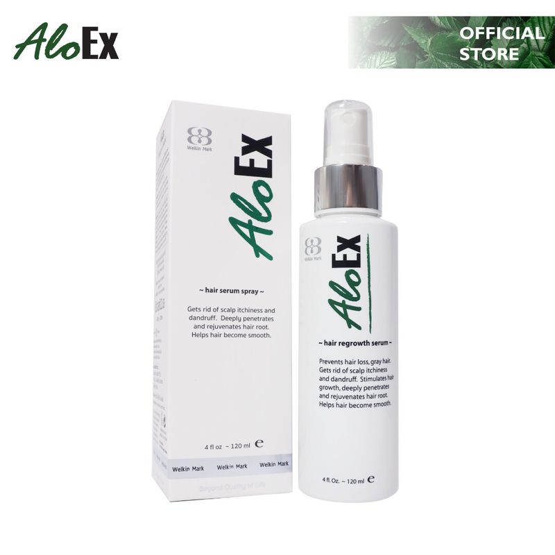 AloEx Hair Serum 120ml ขวดใหญ่ เซรั่มบำรุงหนังศีรษะและเส้นผม ลดผมร่วง สร้างผมใหม่ รากผมแข็งแรง เพิ่มผมหนา [แพ็คเกจใหม่]