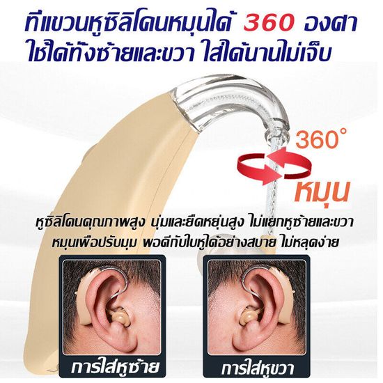 【รับประกัน 3 ป】เครื่องช่วยฟัง เครื่องช่วยฟังมืออาชีพ เครื่องช่วยหูฟัง(ใส่สบาย ไม่หลุดง่าย เสียงที่สดใส ไม่มีเสียงรบกวน ไม่ต้องชาร์จนาน 10 วัน)Hearing Aids หูฟังคนหูหนวก หูฟังสำหรับผู้สูงอายุ หูฟังช่วยฟัง หูฟังขยายเสียง เครื่องช่วยฟังจิ๋ว มีการรับประกัน