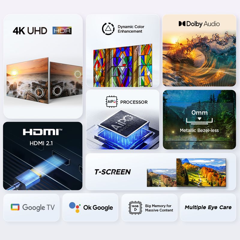 TCL 2024 ทีวี 55 นิ้ว LED 4K UHD Google TV