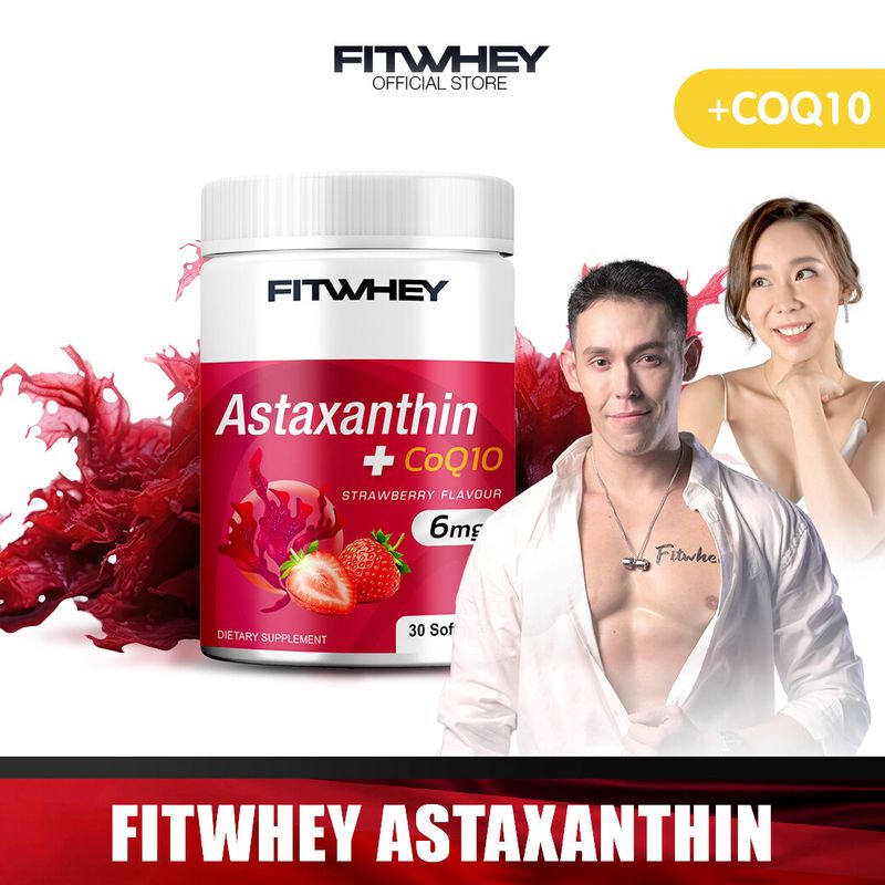 FITWHEY Astaxanthin 6mg + CoQ10 30 softgels