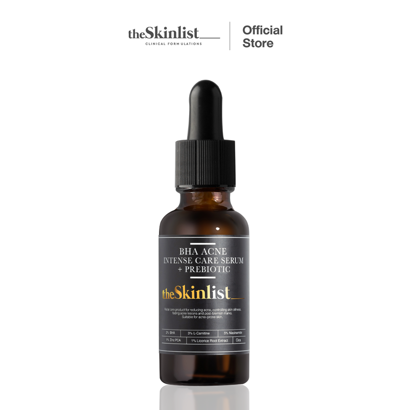 The Skinlist BHA Acne Intense Care Serum + Prebiotic 30 g เซรั่มบำรุงผิวหน้า เวชสำอางดูแลสิว สกินแคร์ เซรั่มบำรุงผิวบีเอชเอ