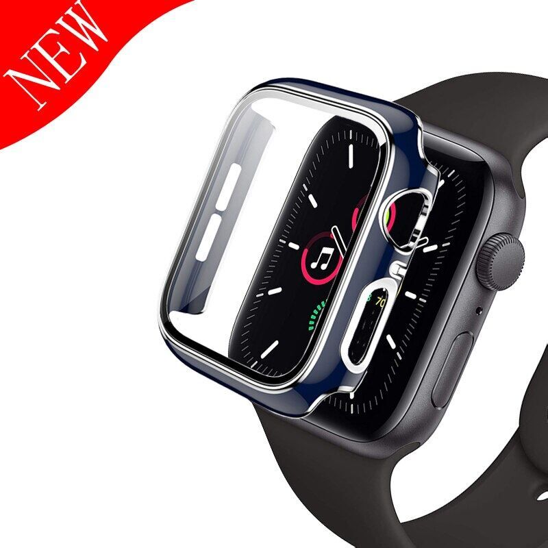 ฟิล์มกันรอย + เคสสำหรับ Apple Watch 8/7/6 /Se/ 5/4/3/2 44Mm 40Mm 42Mm 38Mm 49Mm Matte Plastic Cover Hard Frame With Glass For I Watch อัลตร้า49มม