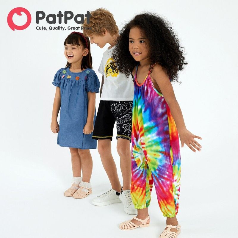 PatPat Toddler เด็กวัยหัดเดินสาวเสื้อผ้า Cutie ปักชุดดอกไม้สำหรับ18เดือน-6ปี