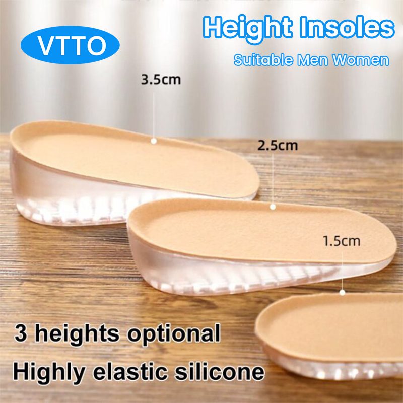 VTTO 1คู่ซิลิโคนเท้าเบาะเจลนุ่มแต่เพียงผู้เดียวส้นเบาะ Soles Insoles สำหรับรองเท้าสเปอร์ปวดครึ่งส้นพื้นรองเท้า Pad ความสูงเพิ่มขึ้น