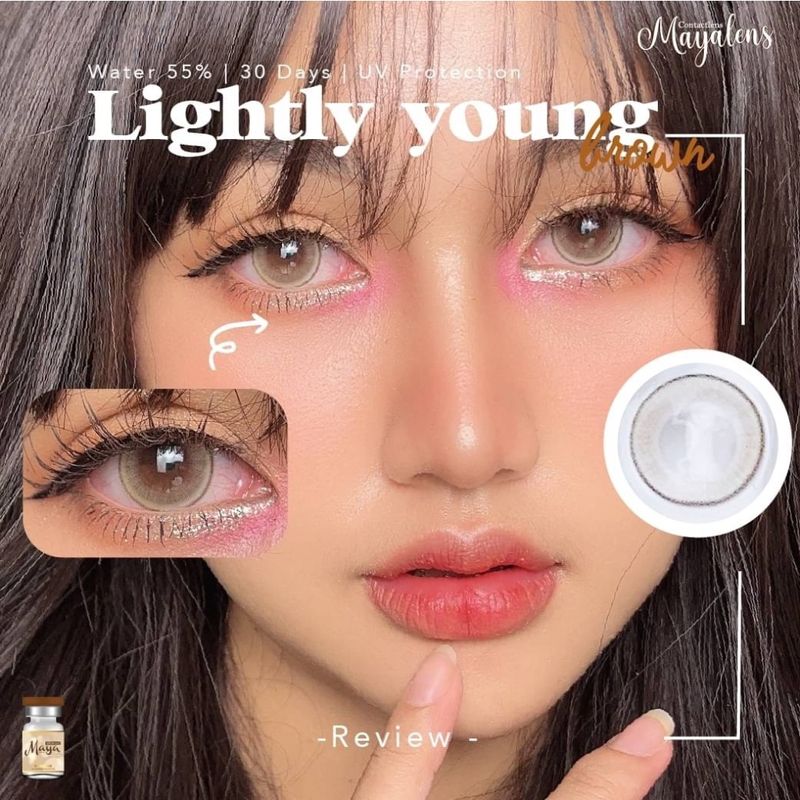 🔥คอนแทคเลนส์ Hydrogel ✨ขนาดบิ๊กอาย✨ Lightly Young ✨Mayalens Premium