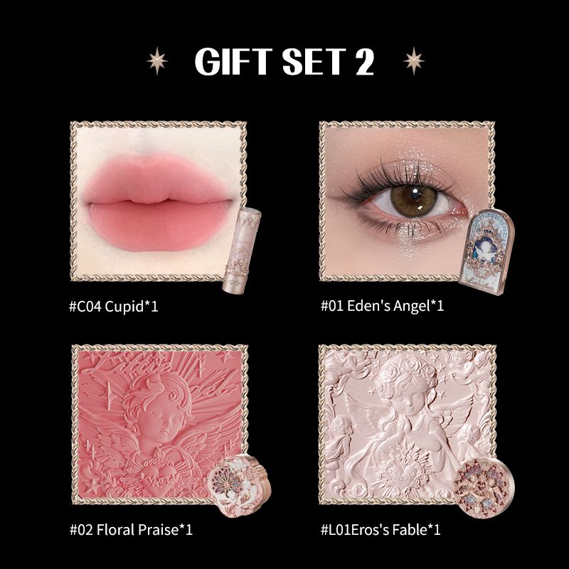 Flower Knows Little Angel Collection Makeup Gift Set Include Lipstick Blush Highlighter Eyeshadow and more