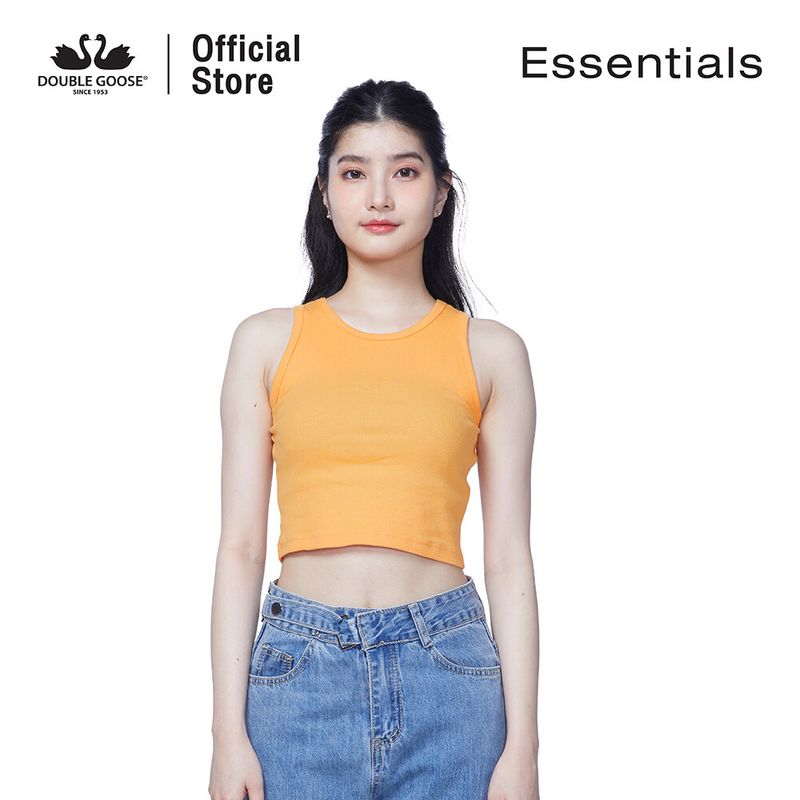 ห่านคู่ เสื้อกล้ามผู้หญิง เสื้อครอป ผ้าร่อง นุ่มสบาย รุ่น Essentials