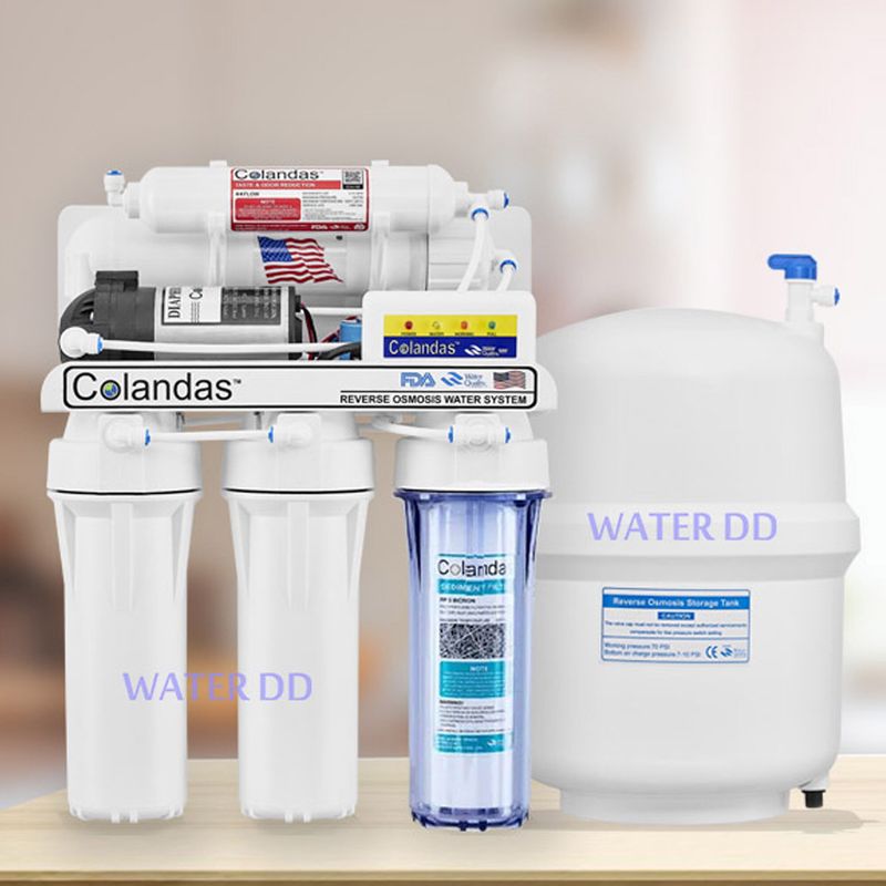 COLANDAS เครื่องกรองน้ำดื่ม 5 ขั้นตอน ระบบ RO (Reverse Osmosis System) รุ่น กระบอก 1 ใส