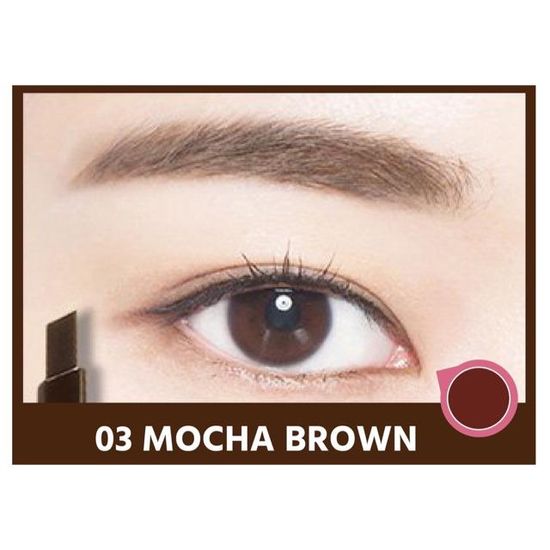 MILLE ดินสอเขียนคิ้วหัวตัด ขนิด ออโต้ ไม่ต้องเหลา พร้อมแปรงแปรงคิ้ว  6D Eyebrow Pencil Waterproof