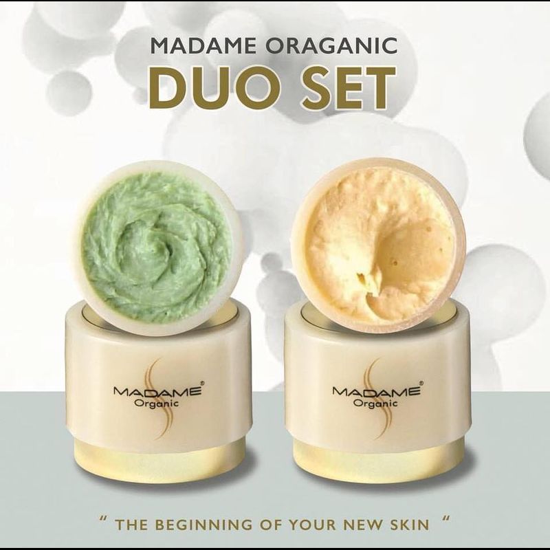 Madame Organic มาดามออร์แกนิกเซ็ท 2 ชิ้น ขนาด5 กรัม (ครีมสาหร่าย+ครีมไข่มุก)