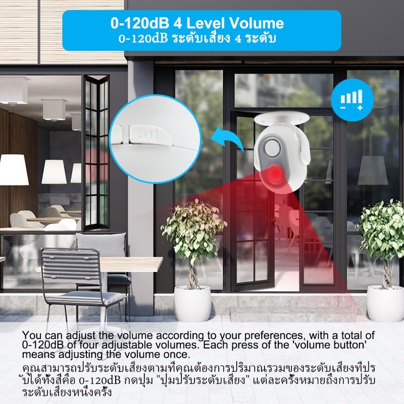 【สิทธิพิเศษ】Daytech ออด แบตเตอรี่ใช้งานได้ยาวนาน ติดตั้งง่าย ออดไร้สาย กริ่งไร้สาย เหมาะสำหรับร้านซุปเปอร์มาร์เก็ตและที่อื่นๆ เสียงดัง HW06