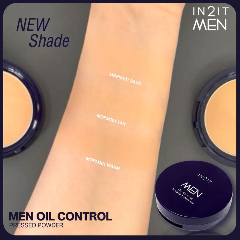 IN2IT Men Oil Control Pressed Powder - แป้งผสมรองพื้น [MOPM]