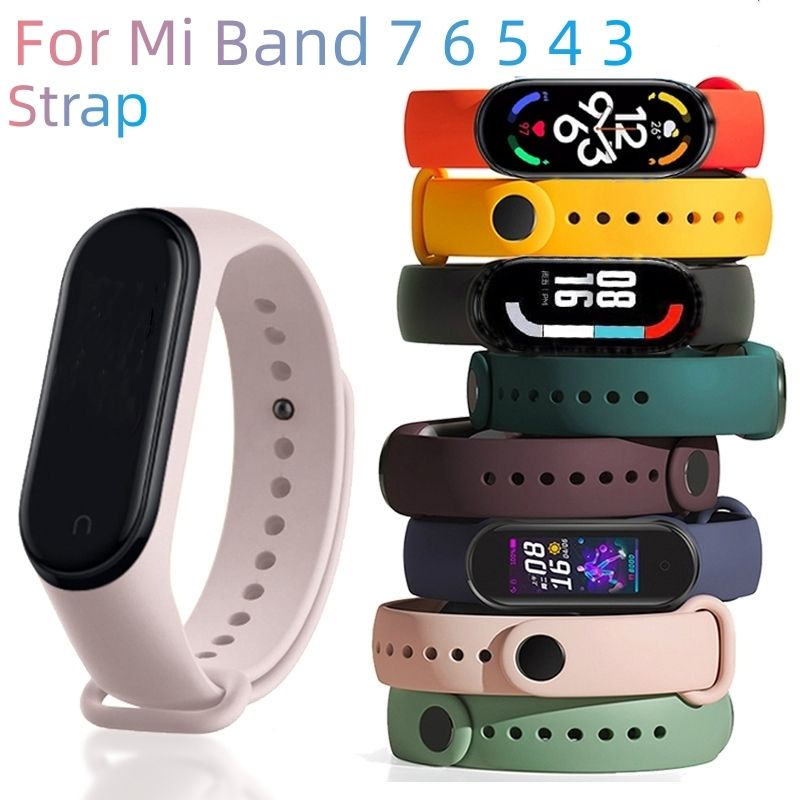 Xiaomi miband 3 4 5 6 7สายรัดทดแทน สายรัดซิลิโคน mi band 6 5 4 3 miband 6 miband 5 สายนาฬิกา miband 7strap