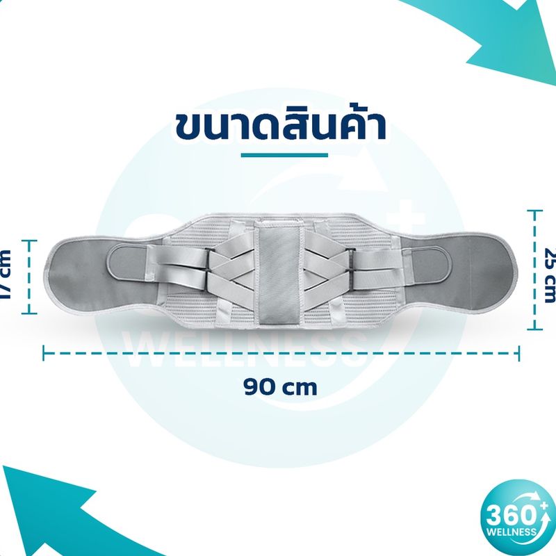 [360wellness เพื่อสุขภาพครบวงจร] เข็มขัดพยุงหลัง 3หรือ5 *แผ่นเหล็กใหญ่* ที่บล็อกหลัง เข็มขัดพยุงเอว ที่รัดเอว สายรัดเอว