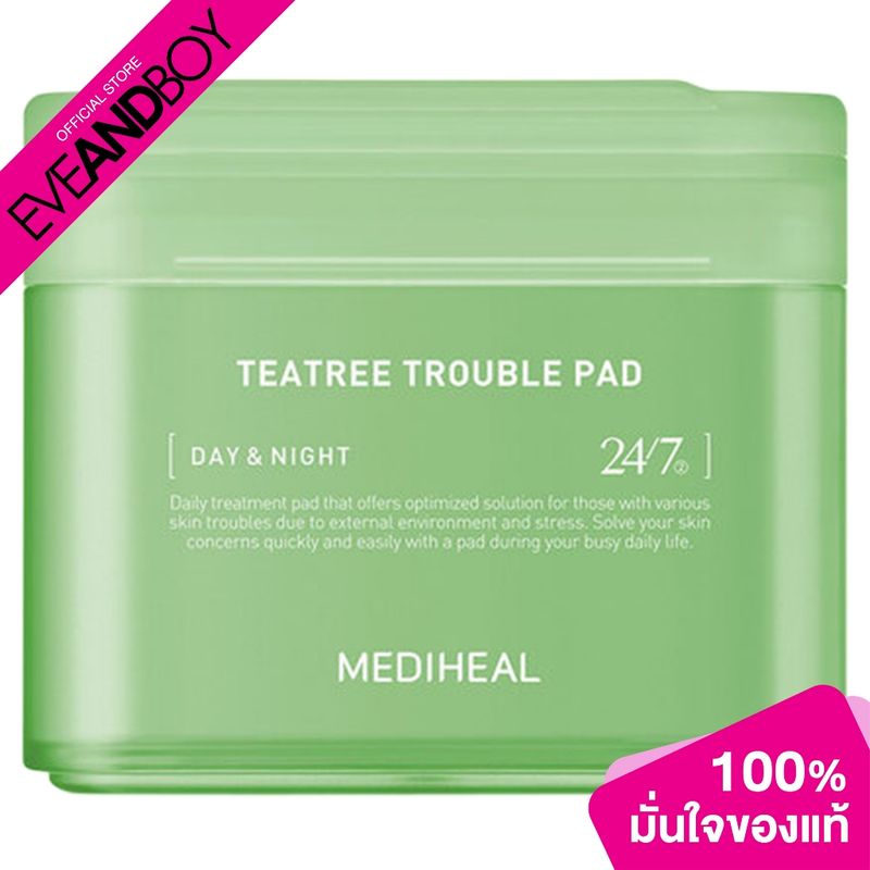 MEDIHEAL - Teatree Trouble Pad 170Ml/100Ea (170 ml.) เมดิฮีล ทีทรี ทรับเบิล แพด แผ่นบำรุงผิวเฉพาะจุด