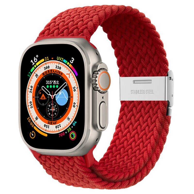 สำหรับสาย Apple Watch 49 มม. 45 มม. 41 มม. 44 มม. 40 มม. 42 มม. 38 มม. iWatch สายรัดไนลอนยืดหยุ่นกีฬา Loop Band Braided Solo Loop สำหรับ Apple Watch Ultra Series 8 7 SE2 SE 6 5 4 3 2 1