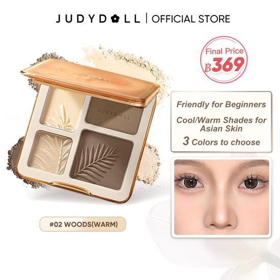 [New Blush Palette] JUDYDOLL ไฮไลท์และคอนทัวร์พาเลต สีธรรมชาติ ทนทานตลอดเวลา บลัช กันน้ำ 9g