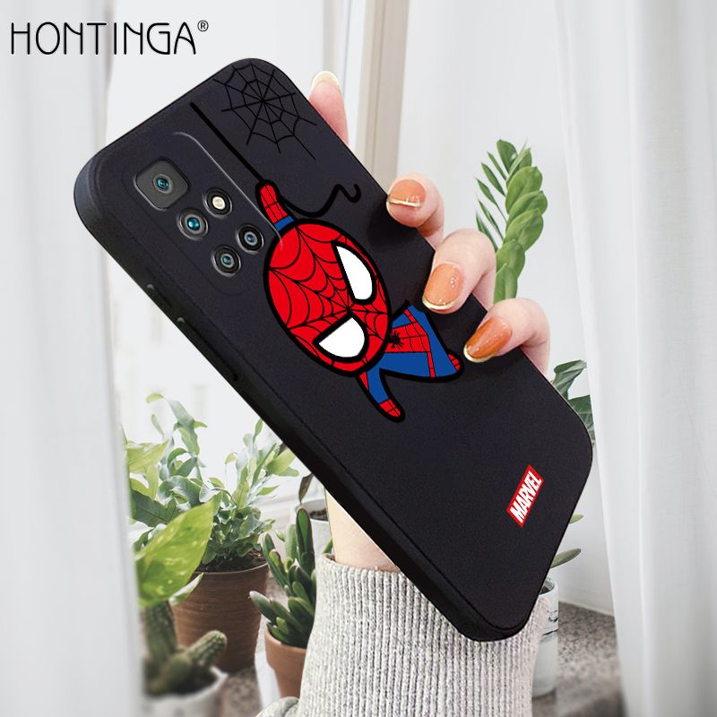 Hontinga เคสมือถือ เคสโทรศัพท์ เคส Xiaomi Redmi 10เคสมือถือซิลิโคนนิ่มเนื้อด้านลายการ์ตูนมาร์เวลแบบเต็มเคสป้องกันกล้องกันกระแทกพร้อมฝาหลังเคสใส่โทร