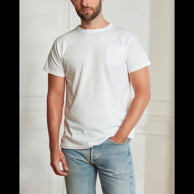 WARDROBE MINISTRY - เสื้อยืดคอกลม มีกระเป๋า สีขาว The Perfect Pocket Tee in White