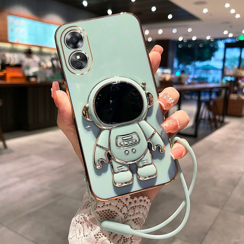 เคสโทรศัพท์สำหรับ OPPO A60 A18 A38 A58 A78 A17 A79 A17K A98 Reno 8T 5G เคสกล้องหรูหราเคสกันกระแทกมือถือนิ่มเคสฝาหลังนักบินอวกาศ