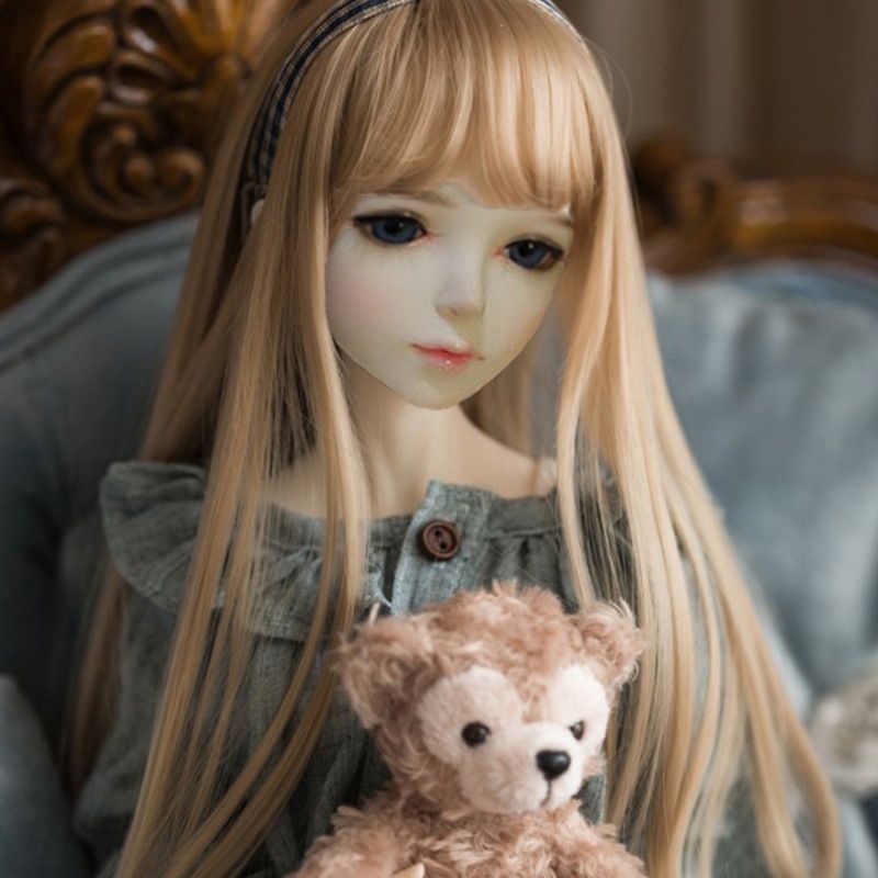 1/3 BJD ตุ๊กตา วิกผม กาแฟ อะนิเมะ วิกผม 60 ซม. ตุ๊กตา Diy อุปกรณ์เสริม