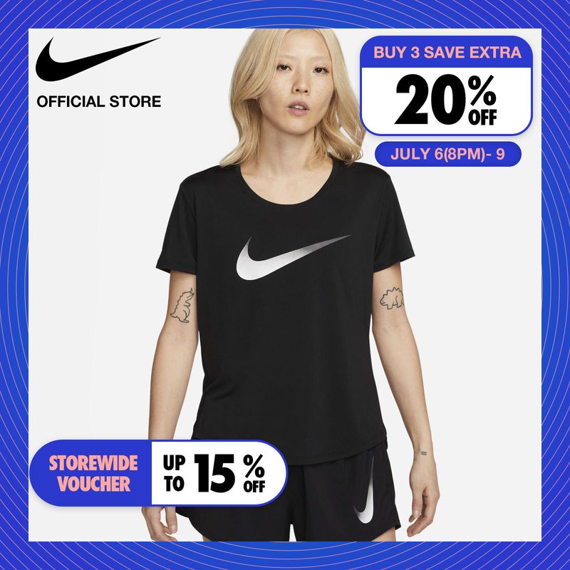 Nike Womens One Dri-fit Ssh T-Shirt - Black ไนกี้ เสื้อยืดผู้หญิง One Dri-fit Ssh - สีดำ