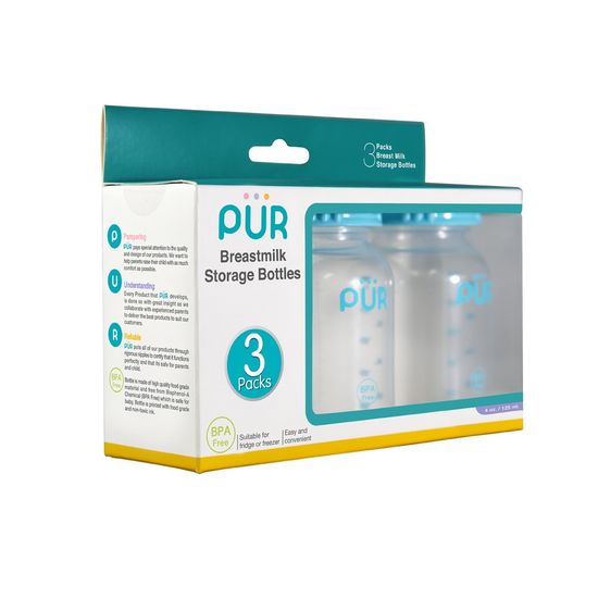 Pur Breastmilk Storage Bottles ขวดเก็บน้ำนม 4 ออนซ์ (แพ็ค 3)