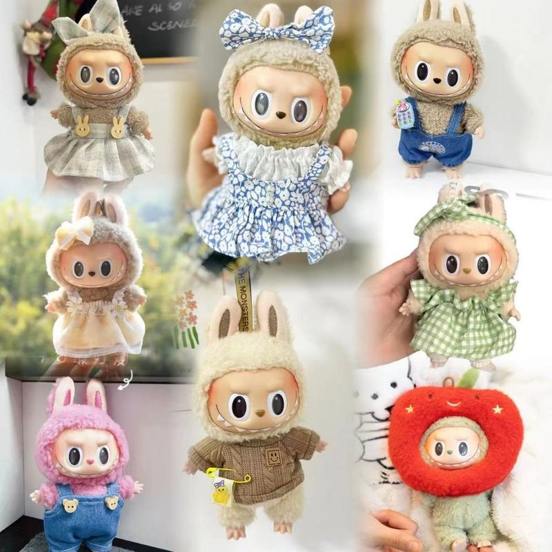 (มาใหม่) Labubu ชุดเสื้อ ลาบูบู้ น่ารัก 15ซม . DIY ผ้าฝ้าย