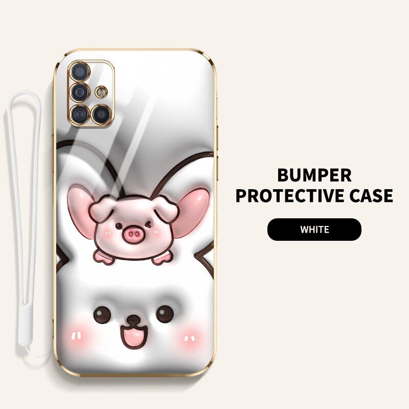 YBD เคสภาพ3D ใหม่สำหรับ Samsung A51 M40S A515F A71 M51 A31 A315F M30s เคสนิ่มลายการ์ตูนคู่น่ารักกรณีโทรศัพท์รูปแบบเคลื่อนไหว