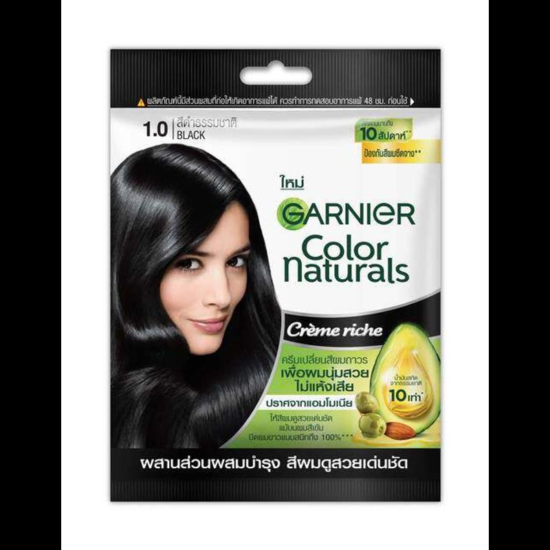 (1ซอง) Garnier การ์นิเย่ คัลเลอร์ แนทเชอรัลส์ ครีมเปลี่ยนสีผม เพื่อสีผมดูสวยเด่นชัด ยาย้อมผม แชมพูยอมผม