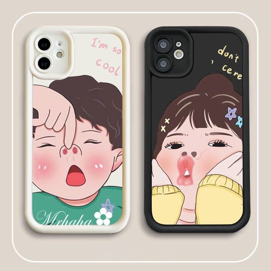 เคส MrHaHa สำหรับ Vivo 17S 4G Y03 Y36 5G Y27 Y36 Y02 Y35 Y16 Y02s Y22s V29 V27 V25 Pro Y15A Y15S Y11 Y21 Y21s Y20 Y20S Y12s Y17 Y15 Y95 Y93 Y91 Y20i Y50 Y30 Y12ฝาครอบเนื้อนิ่ม TPU เคสโทรศัพท์สำหรับหญิงสาวน่ารักเด็กชายการ์ตูนคู่ Y100 V30 V29E