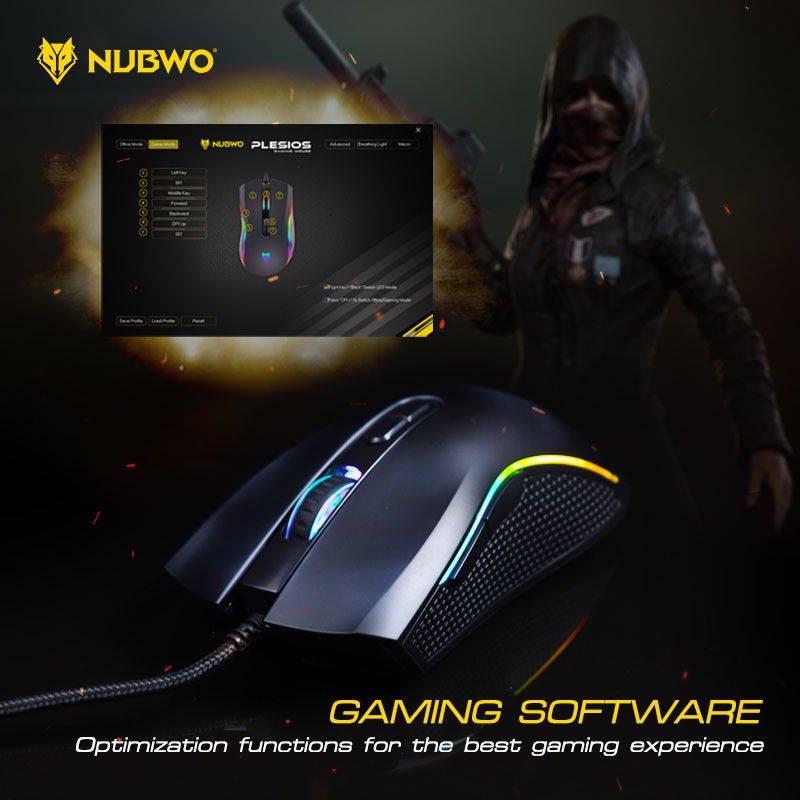 [สินค้ารับประกัน 1 ปี] Nubwo เมาส์เกมมิ่ง PLESIOS NM-89M MACRO มีไฟ RGB ปรับ DPI ได้ ใช้งานง่าย เหมาะสำหรับเล่นเกม