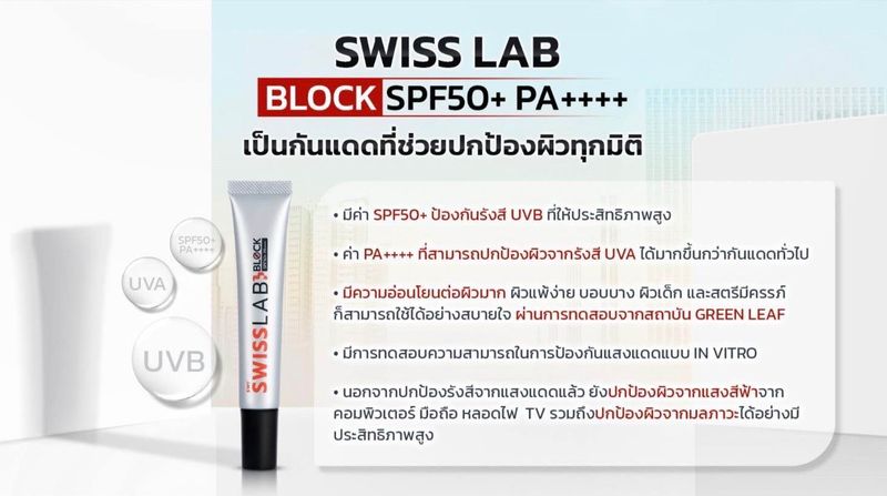 เซตสุดคุ้ม Swiss Lab ครีม 3 กป กันแดด 2 หลอด