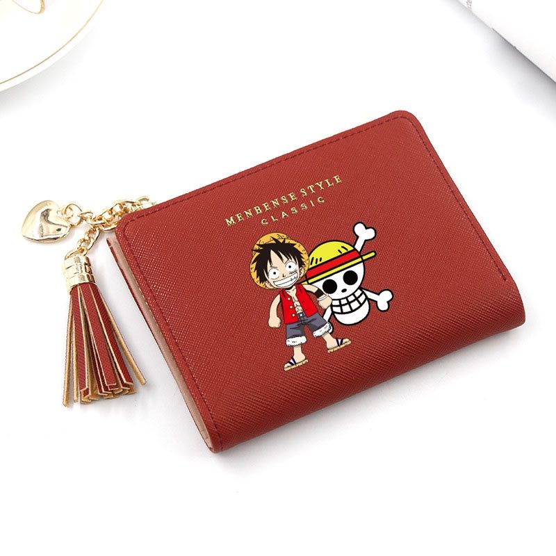 อะนิเมะ One Piece Wallet กระเป๋าสตางค์สั้น กระเป๋าสตางค์ผู้ถือบัตรกระเป๋าสตางค์