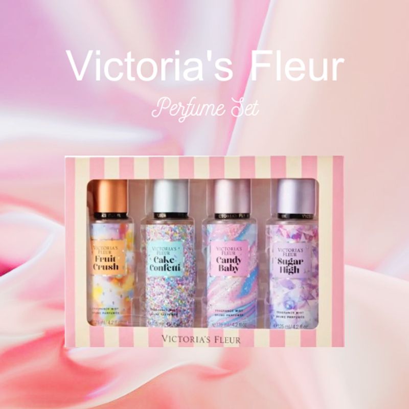 Perfume Victoria's Fleur Set เซ็ตน้ำหอม สเปรย์น้ำหอมฉีดตัว แบบเซ็ต(1เซ็ต มี 4 ขวด) ขนาด 125ml