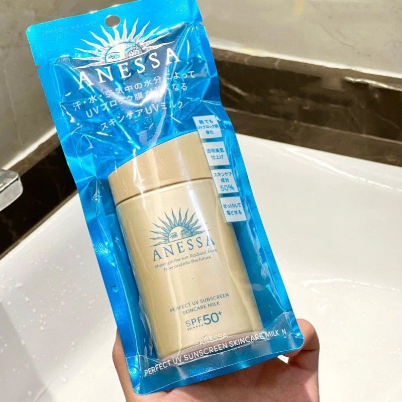 【นำเข้าเดิม 100%】New Anessa เพอร์เฟค ยูวี ซันสกรีน สกินแคร์ มิลค์ SPF50+PA++++ 60ml