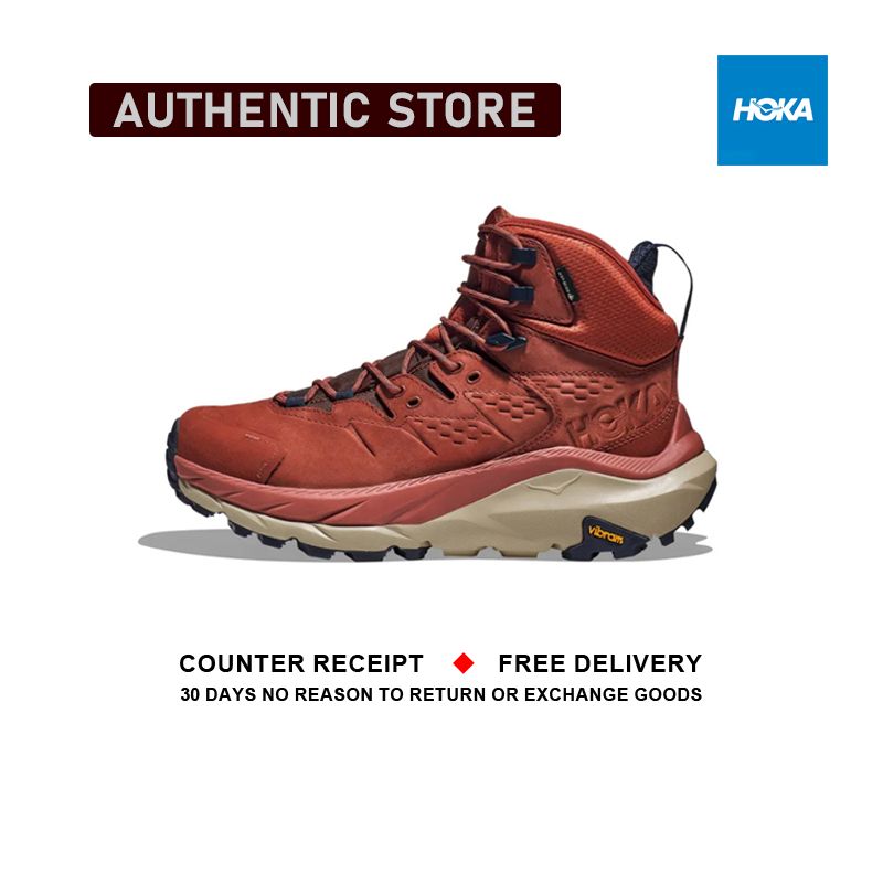 รับประกันของแท้ Hoka One One Kaha 2 Gtx " Red " High Top รองเท้ากีฬา 1123155 - ROTN รับประกัน 1 ปี