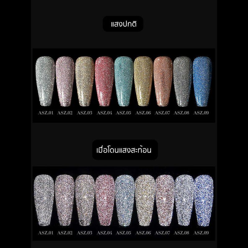 สีเจล AS โทนดิสโก้/สีFlash ASZ 01-09สี